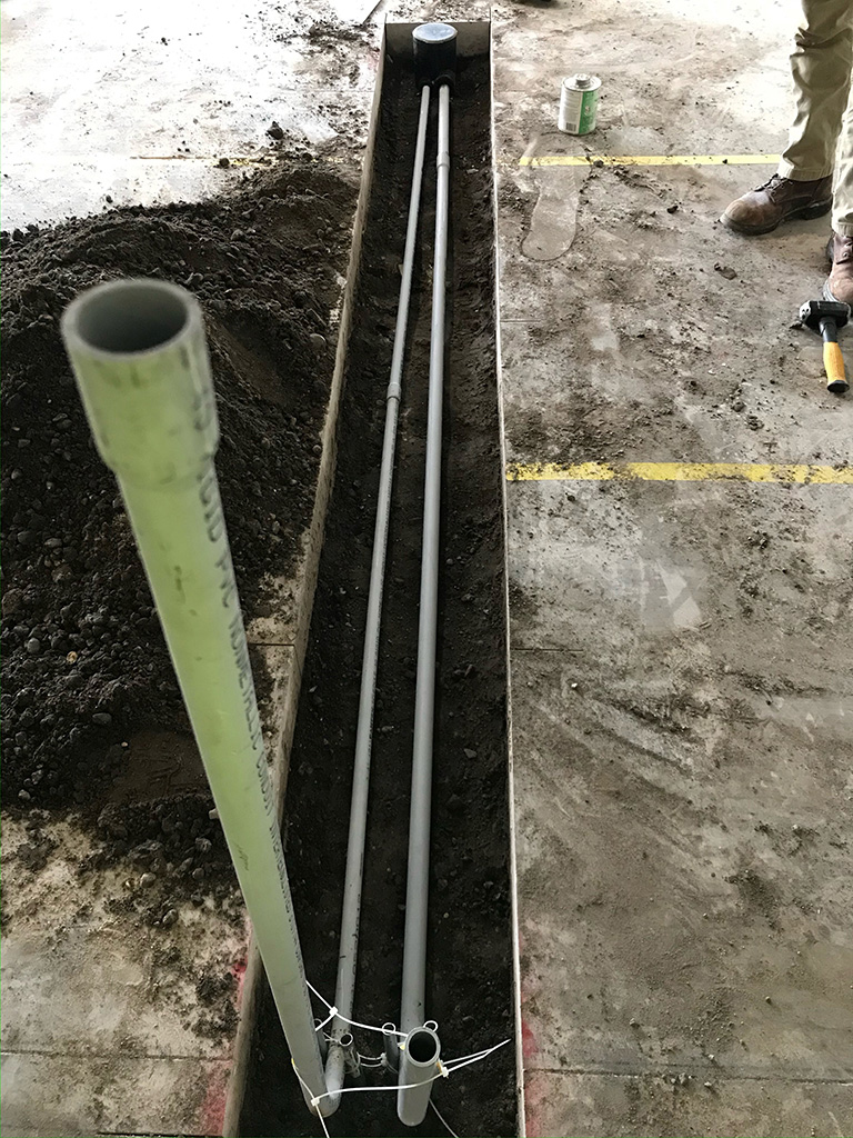 Electrical conduit in trench