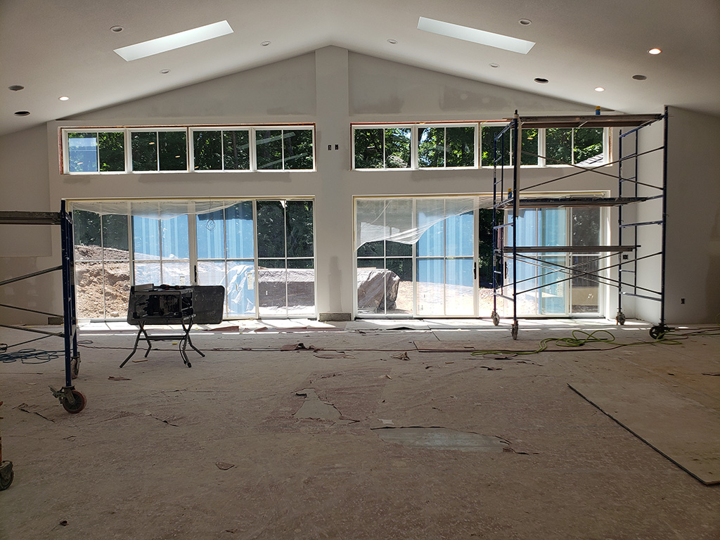 Interior swimming pool area durring construction